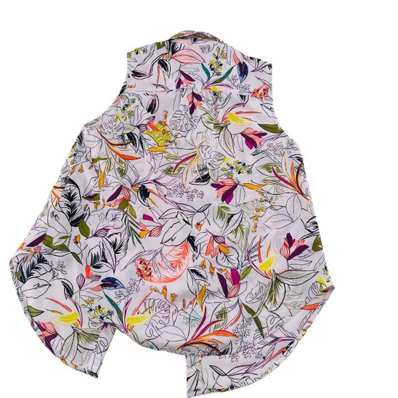 A New Day Floral Sleeveless Button-Up Blouse  Size S  Lightweight & Colorful - Picture 5 of 5